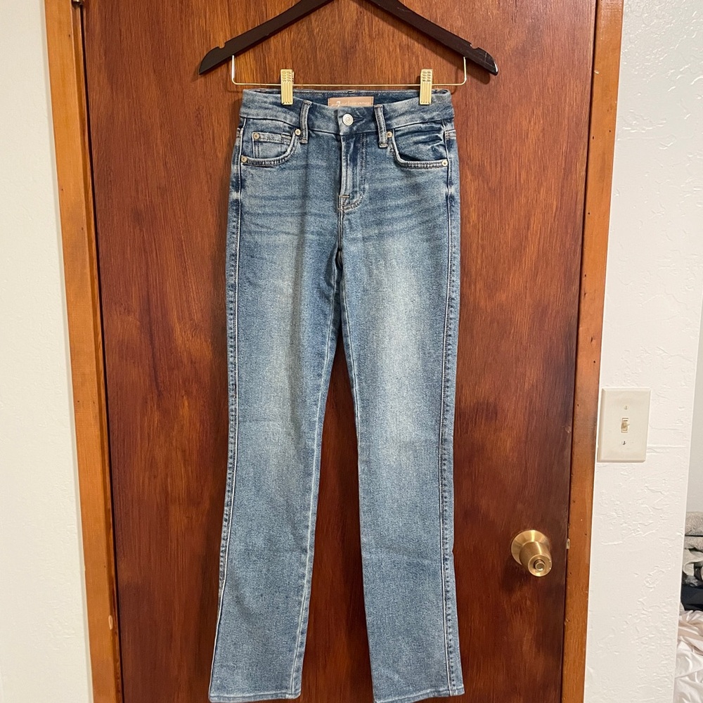 7 For All Mankind Blue Straight Leg Jeans